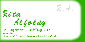 rita alfoldy business card